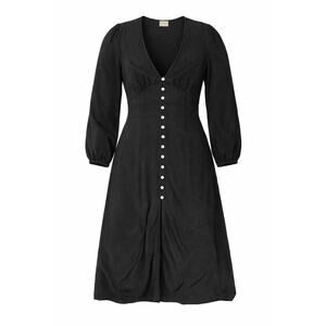 Wilfred Aritzia Whimsy Goth Black Button Front V Neck Midi Gallery Dress Small